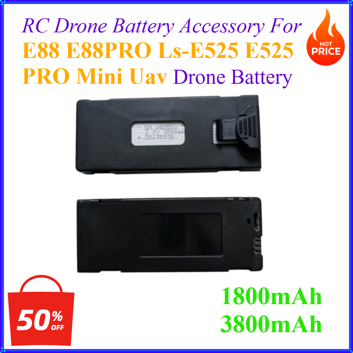 3.7V 1800mAh 3800mAh RC Drone  - đánh giá và giá Drone Rc E88 Pro