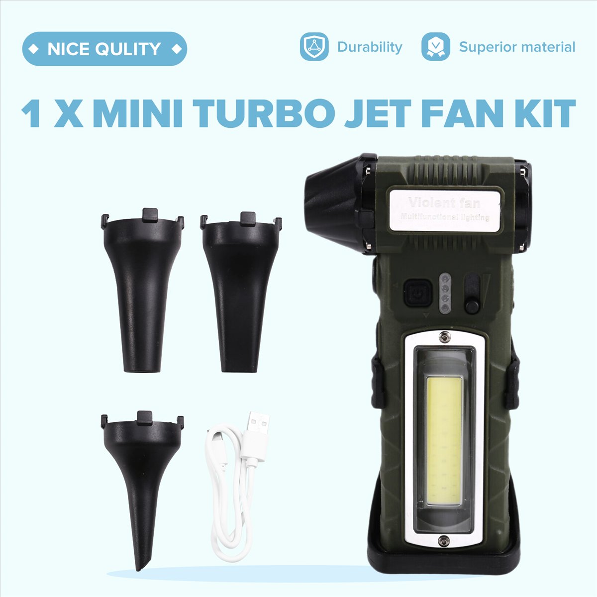 AT59 Handheld Turbo Jet Fan wi - đánh giá và giá Brushless Motor