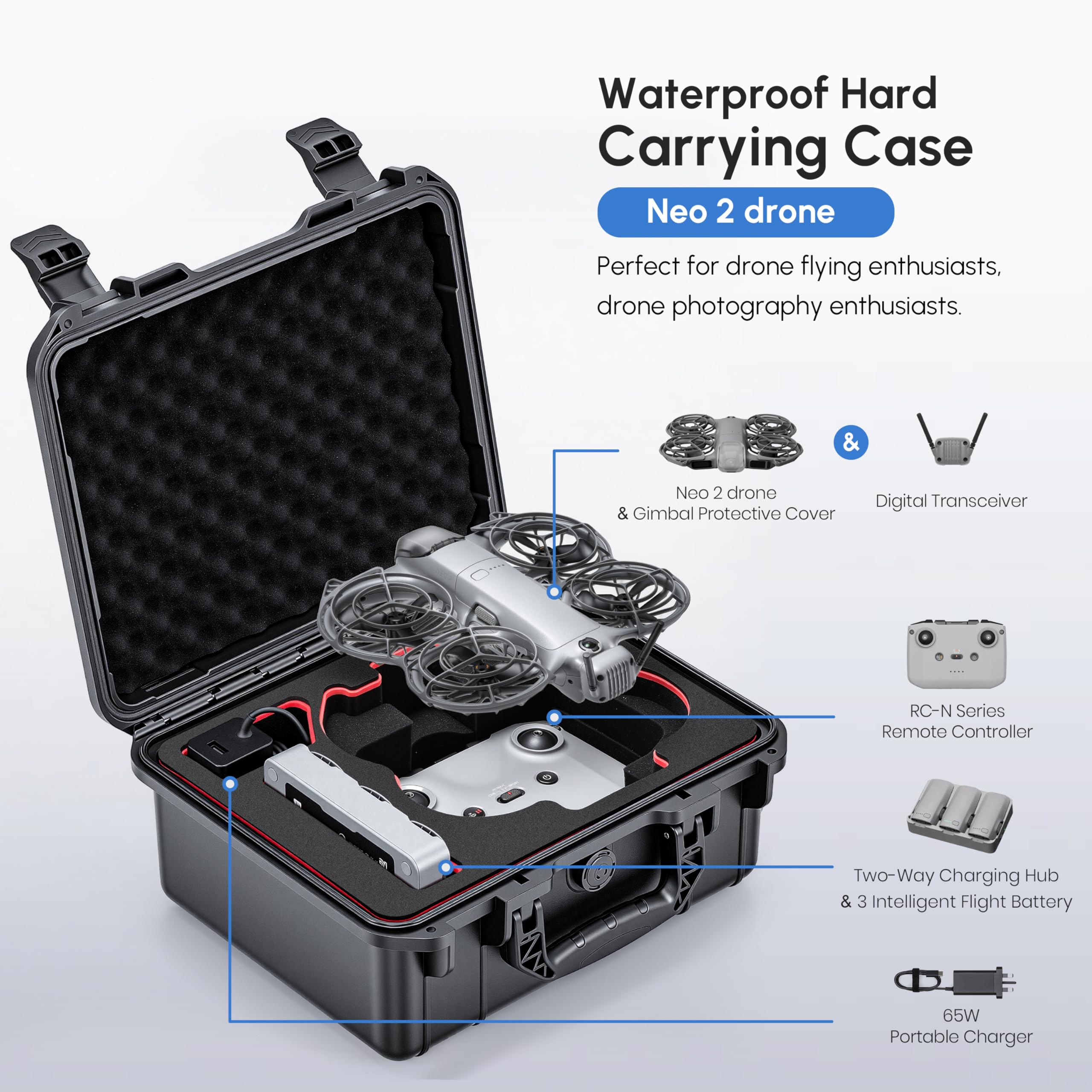 NEO 2 Case,Waterproof Hard Car - đánh giá và giá Drone Neo Rc
