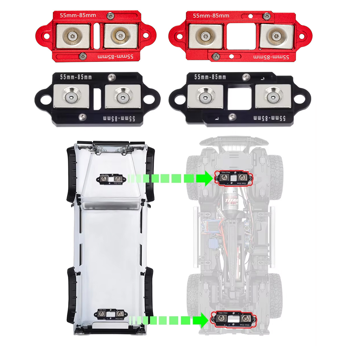 4PCS 55-85mm Adjustable Magnet - đánh giá và giá Rc Car Body Shell