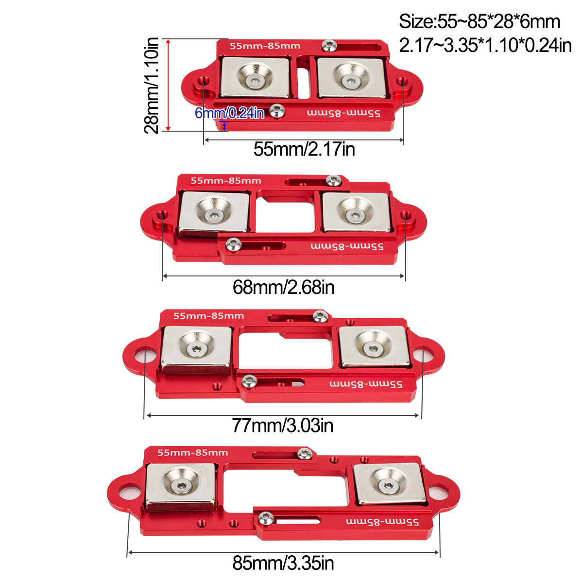 4PCS 55-85mm Adjustable Magnet - đánh giá và giá Rc Car Body Shell