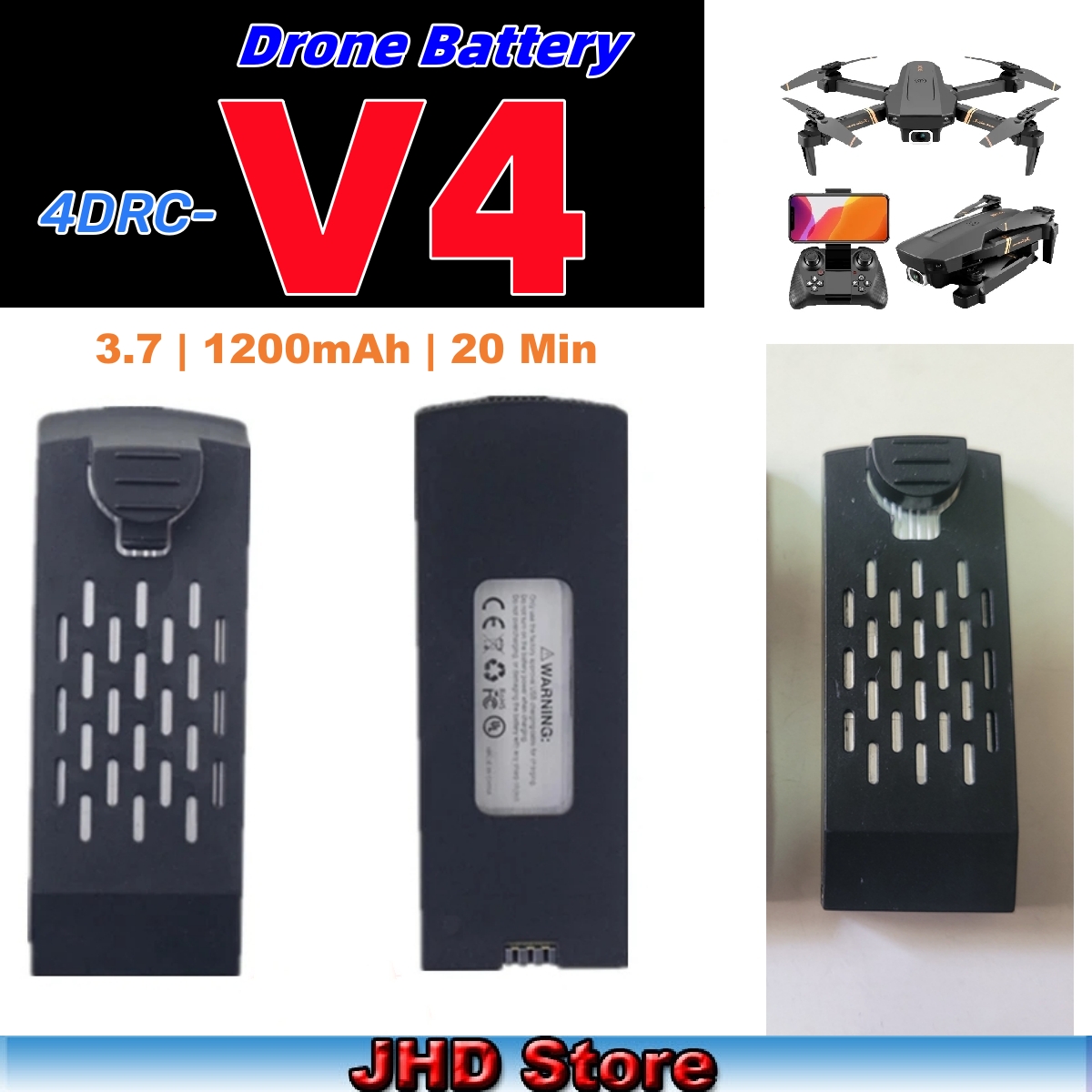 JHD Bateria 4DRC V4 Battery 3. - đánh giá và giá Drone Rc V4