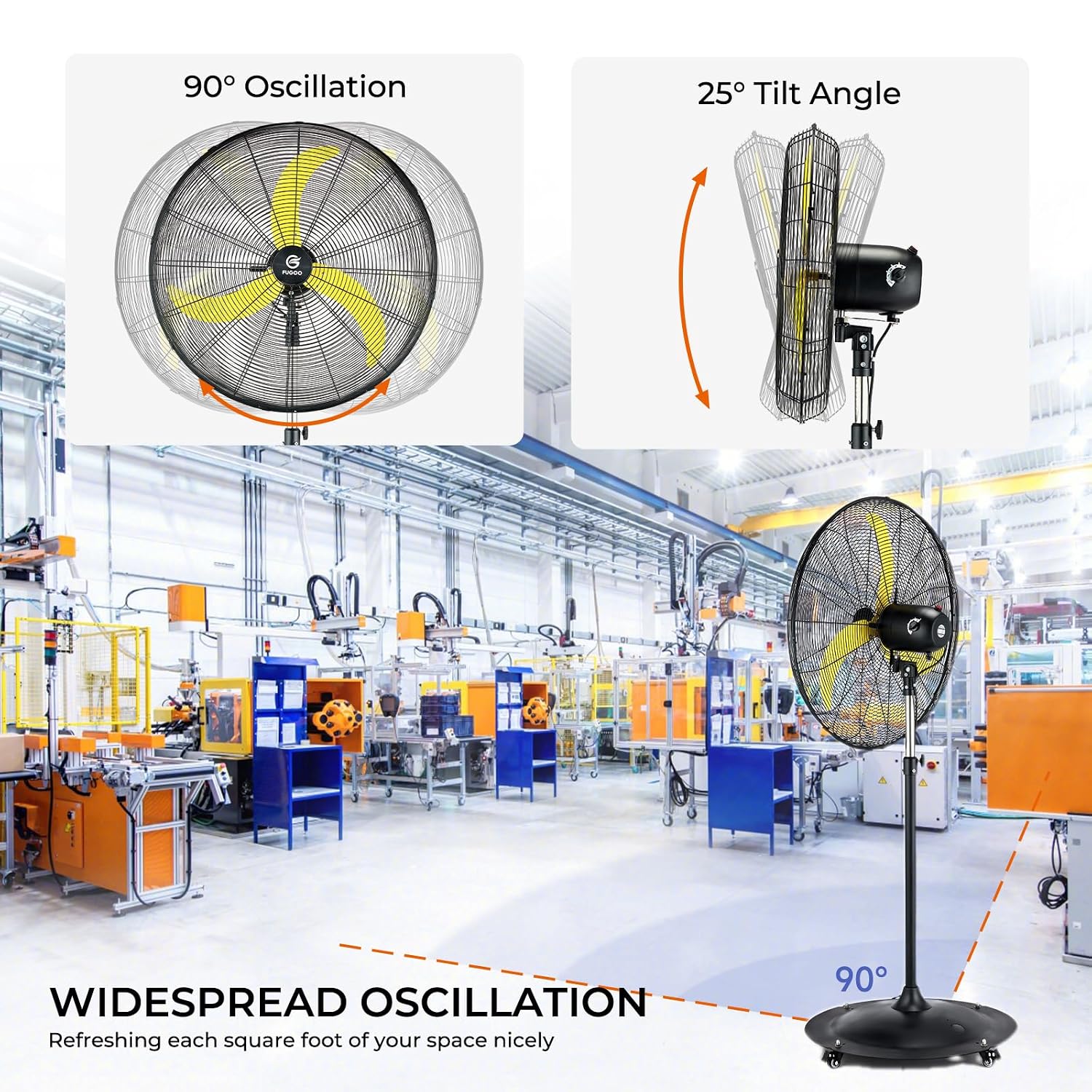 24'' Outdoor Oscillating Pedes - đánh giá và giá Brushless Motor